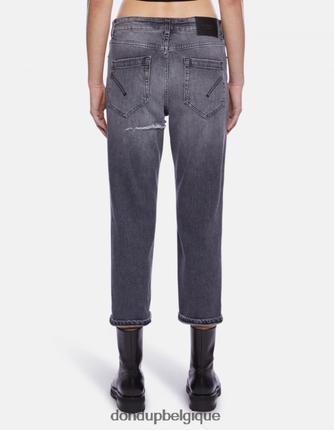 femmes vêtements DONDUP noir koons - jean ample en denim stretch 8826D0114