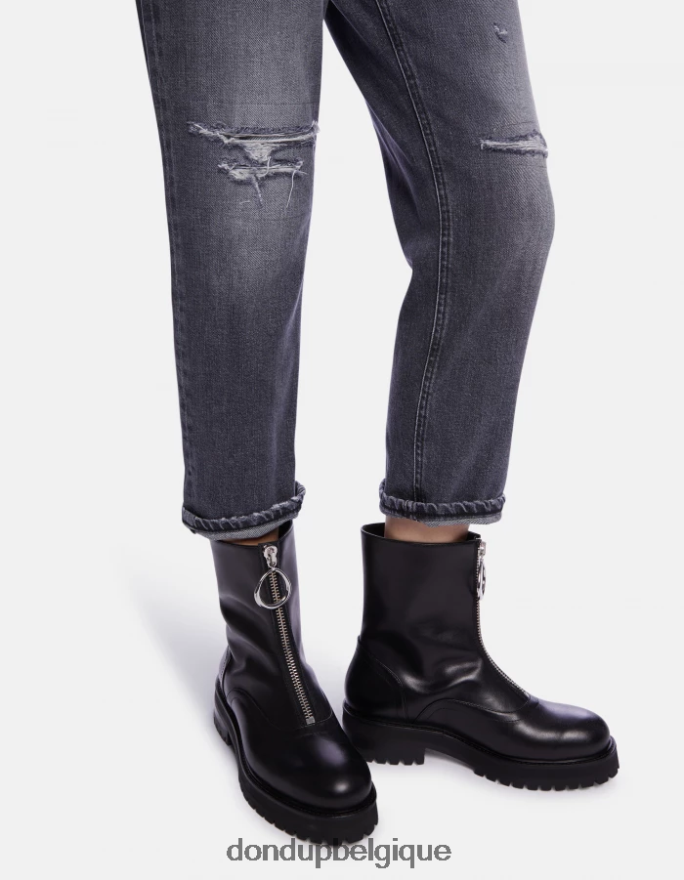 femmes vêtements DONDUP noir koons - jean ample en denim stretch 8826D0114