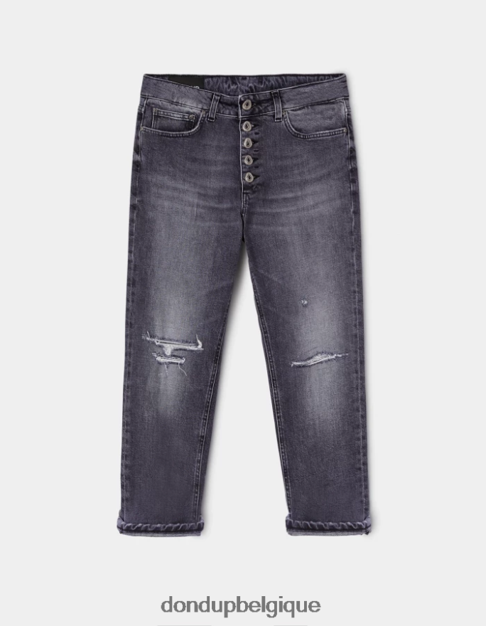 femmes vêtements DONDUP noir koons - jean ample en denim stretch 8826D0114