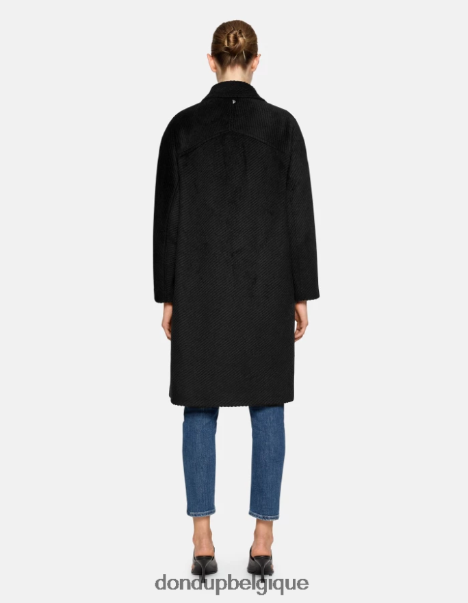 femmes vêtements DONDUP noir manteau en tissu à simple boutonnage 8826D0347