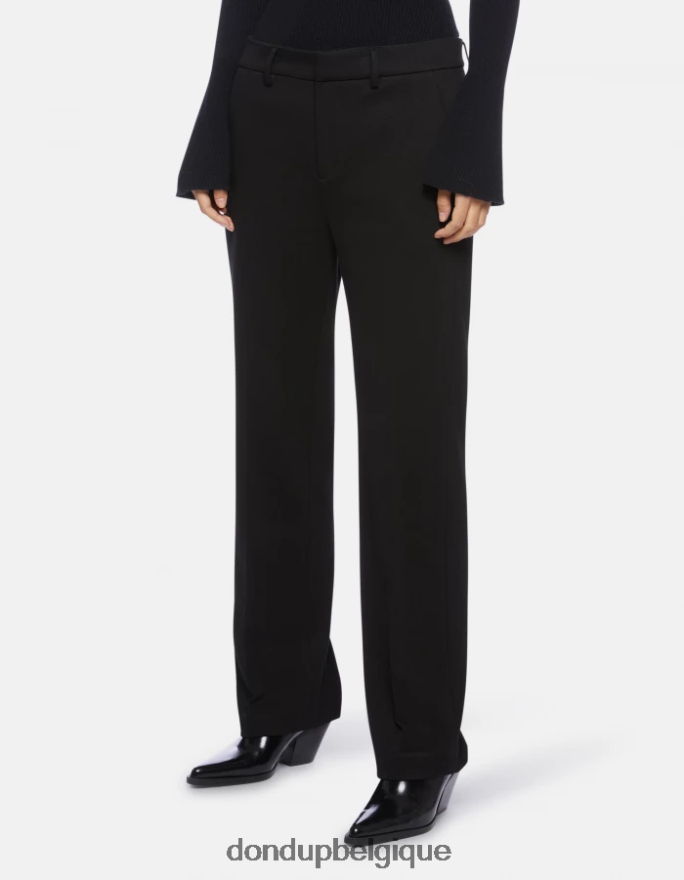 femmes vêtements DONDUP noir meli pantalon ample en jersey 30 pouces 8826D0227
