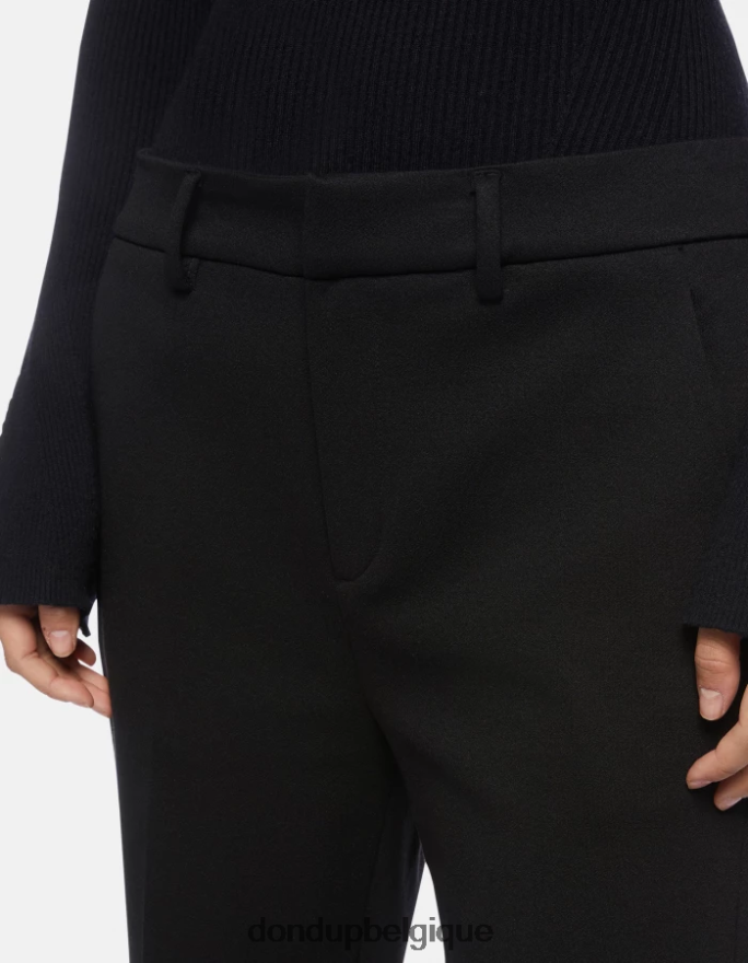 femmes vêtements DONDUP noir meli pantalon ample en jersey 30 pouces 8826D0227