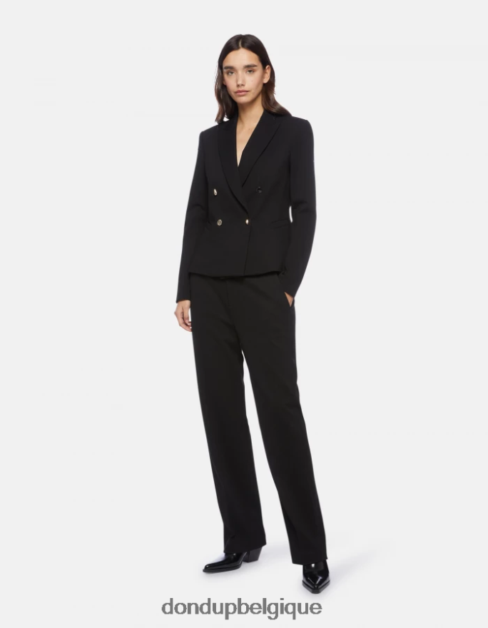 femmes vêtements DONDUP noir meli pantalon ample en jersey 30 pouces 8826D0227