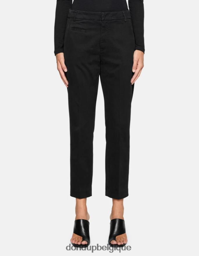 femmes vêtements DONDUP noir pantalon 27 pouces coupe carotte en coton ariel 8826D0165