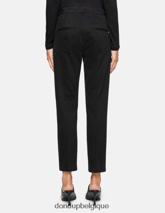femmes vêtements DONDUP noir pantalon 27 pouces coupe carotte en coton ariel 8826D0165