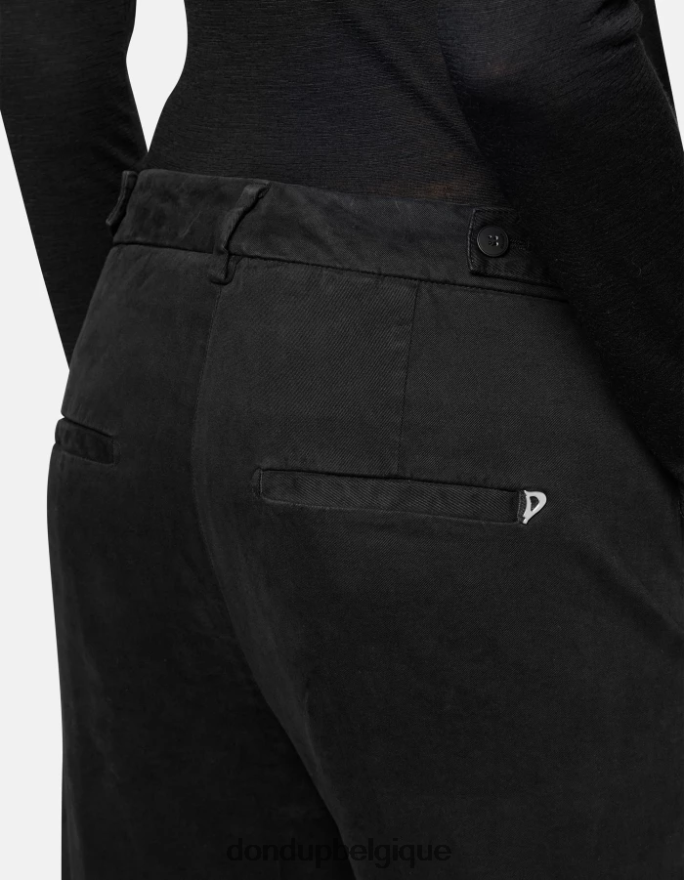 femmes vêtements DONDUP noir pantalon 27 pouces coupe carotte en coton ariel 8826D0165