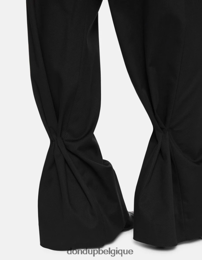 femmes vêtements DONDUP noir pantalon ample en coton tru 8826D0215