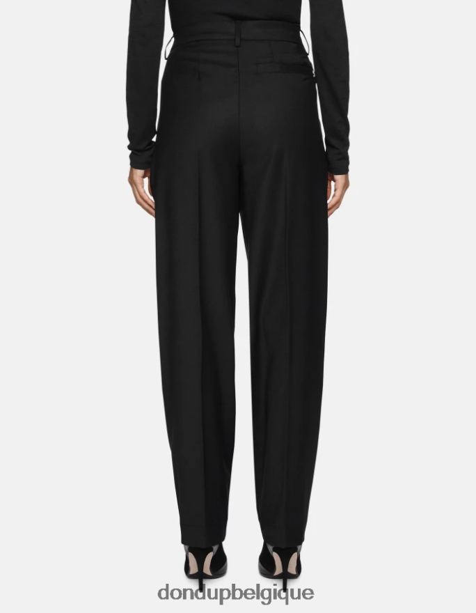 femmes vêtements DONDUP noir pantalon ample en flanelle daly 8826D0195