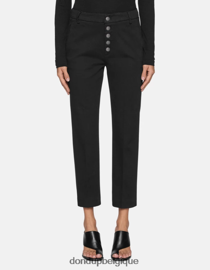femmes vêtements DONDUP noir pantalon ample en tricotine nima 8826D0234