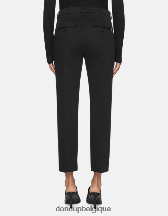 femmes vêtements DONDUP noir pantalon ample en tricotine nima 8826D0234