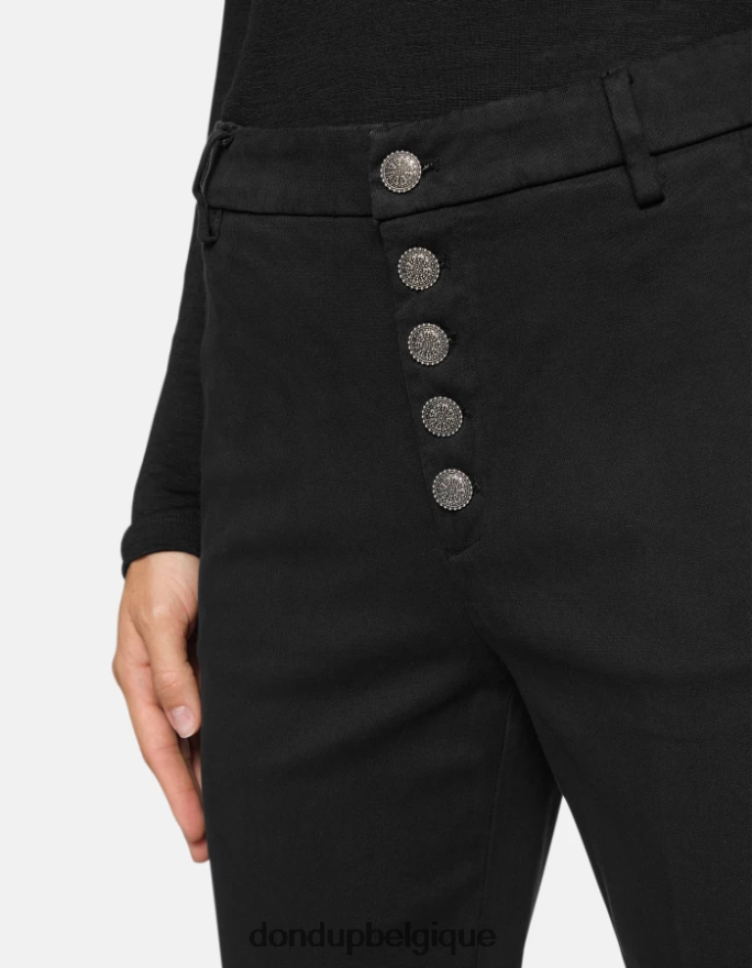 femmes vêtements DONDUP noir pantalon ample en tricotine nima 8826D0234