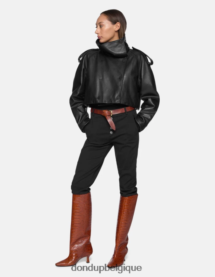 femmes vêtements DONDUP noir pantalon ample en tricotine nima 8826D0234