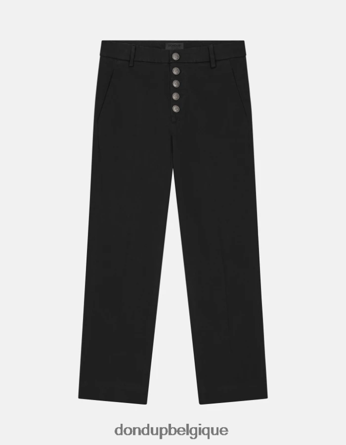 femmes vêtements DONDUP noir pantalon ample en tricotine nima 8826D0234