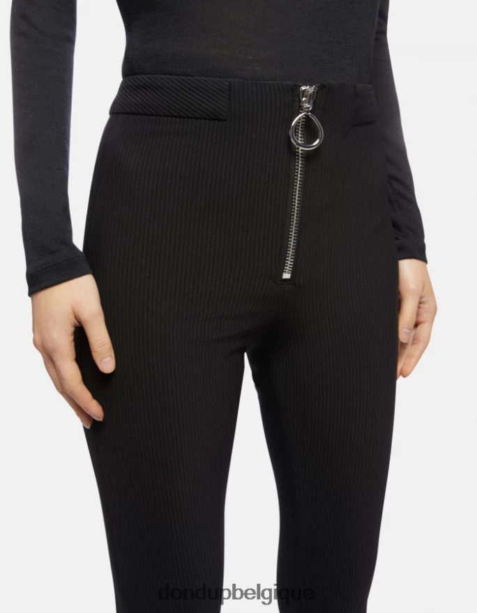 femmes vêtements DONDUP noir pantalon bootcut en jersey avril 8826D0217