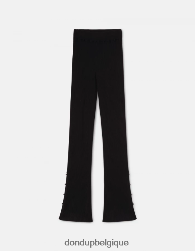 femmes vêtements DONDUP noir pantalon bootcut en viscose 8826D0218