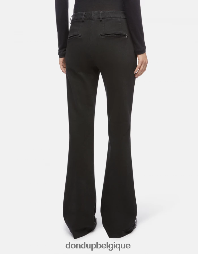 femmes vêtements DONDUP noir pantalon bootcut lexi en denim bull stretch 8826D0216