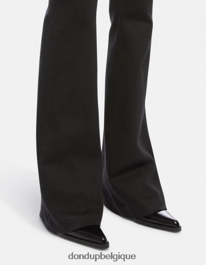 femmes vêtements DONDUP noir pantalon bootcut lexi en denim bull stretch 8826D0216