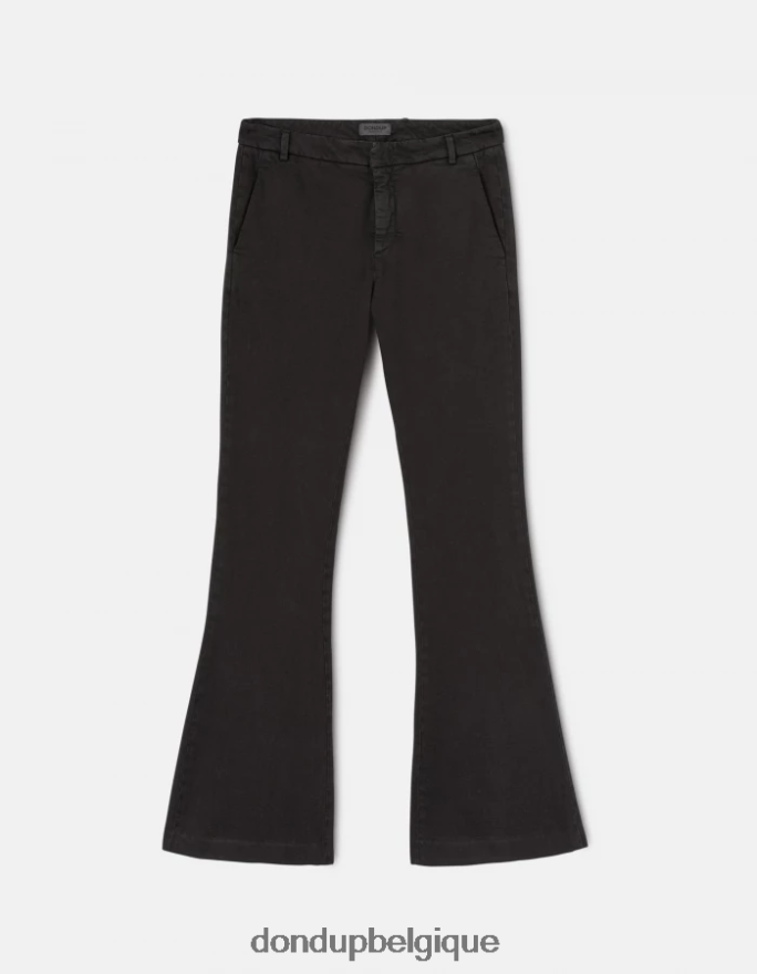 femmes vêtements DONDUP noir pantalon bootcut lexi en denim bull stretch 8826D0216