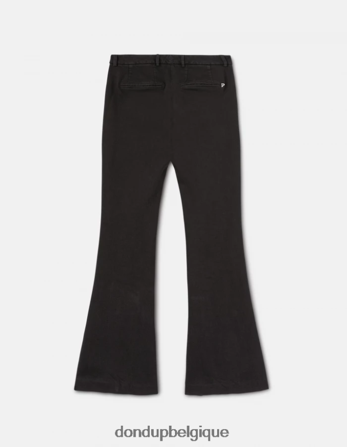 femmes vêtements DONDUP noir pantalon bootcut lexi en denim bull stretch 8826D0216