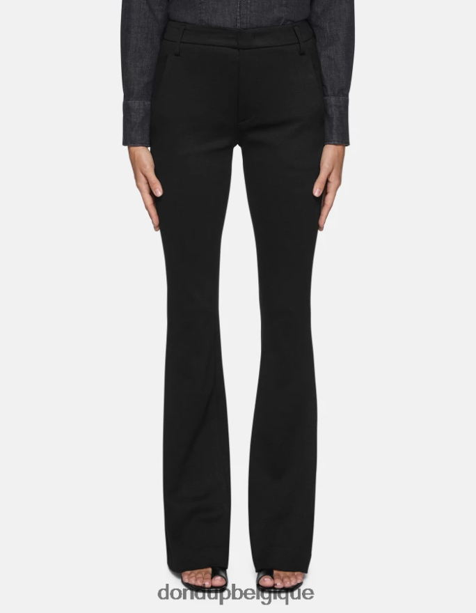 femmes vêtements DONDUP noir pantalon bootcut lexi en jersey 8826D0158