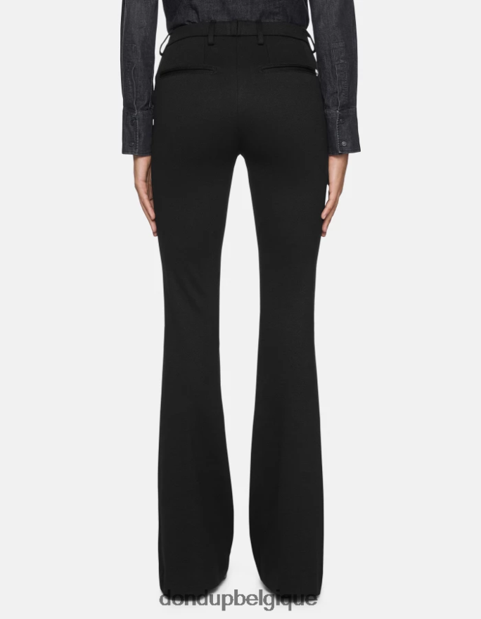 femmes vêtements DONDUP noir pantalon bootcut lexi en jersey 8826D0158
