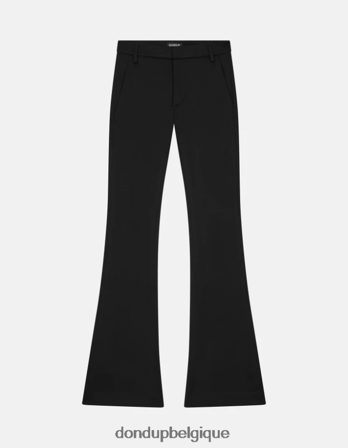 femmes vêtements DONDUP noir pantalon bootcut lexi en jersey 8826D0158