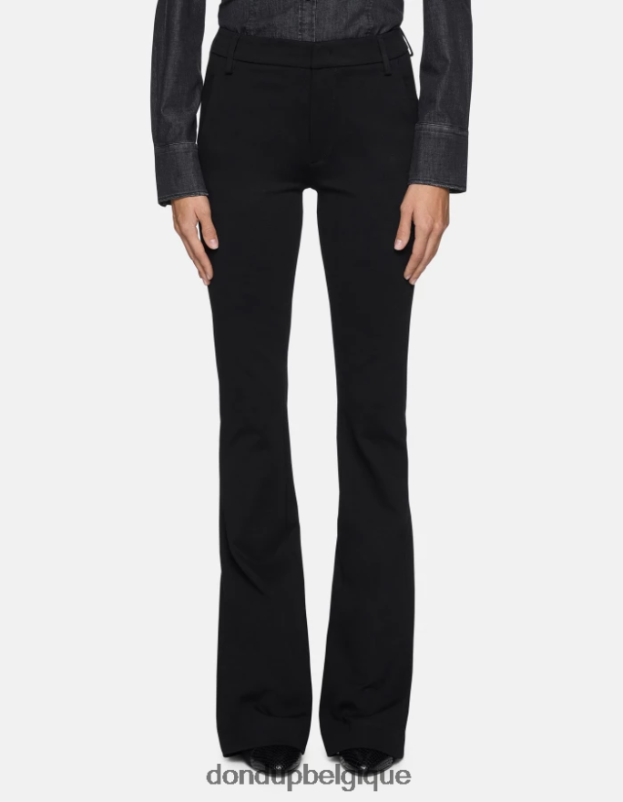 femmes vêtements DONDUP noir pantalon bootcut lexi en jersey 8826D0204