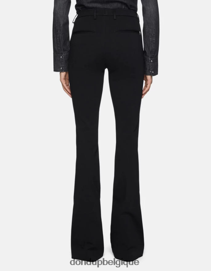 femmes vêtements DONDUP noir pantalon bootcut lexi en jersey 8826D0204