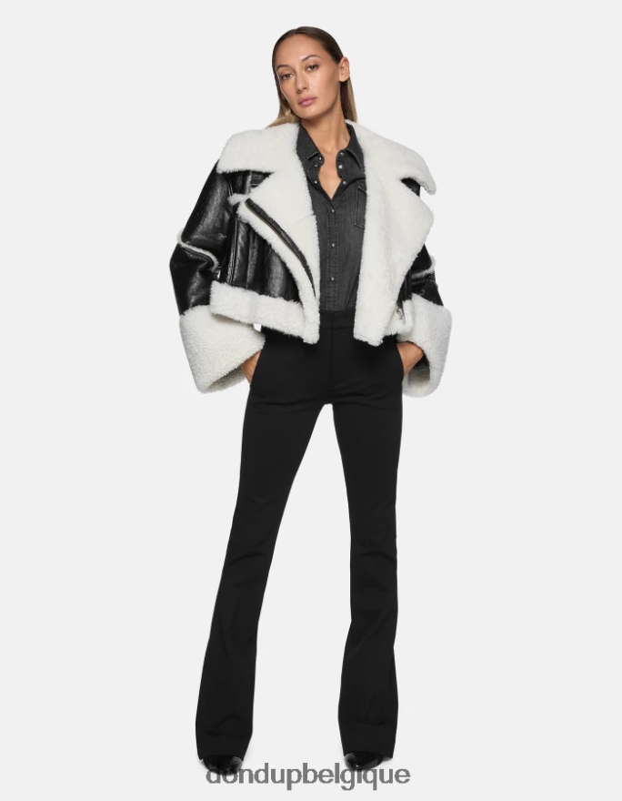 femmes vêtements DONDUP noir pantalon bootcut lexi en jersey 8826D0204