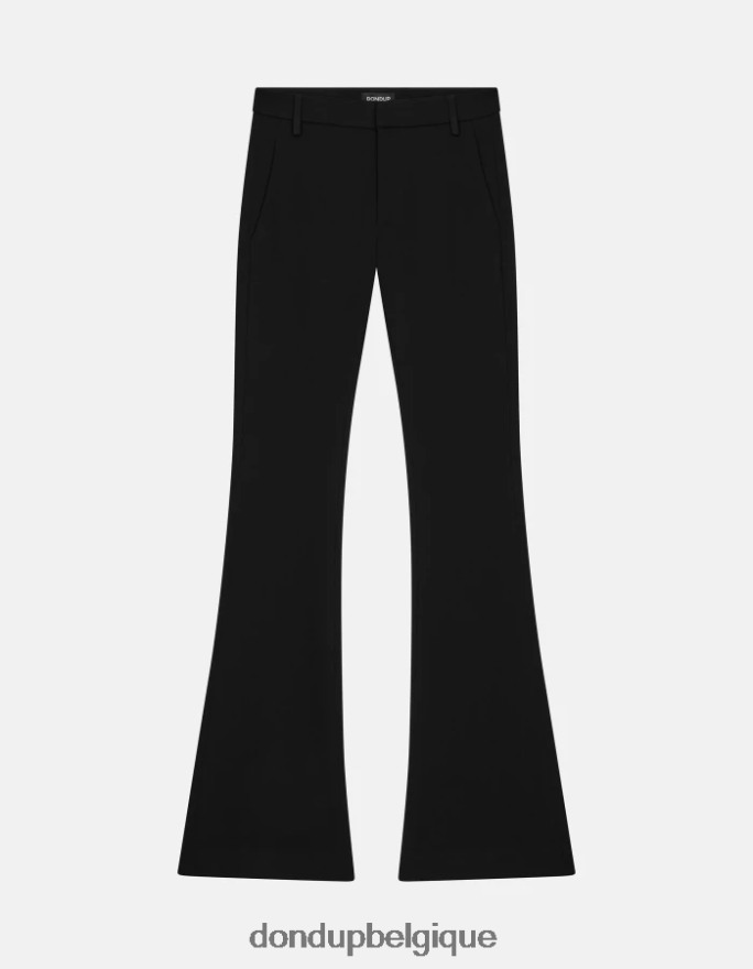 femmes vêtements DONDUP noir pantalon bootcut lexi en jersey 8826D0204
