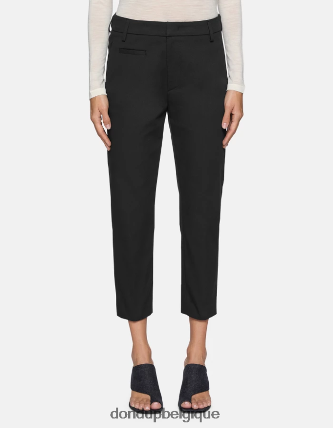 femmes vêtements DONDUP noir pantalon coupe carotte en coton ariel 8826D0200
