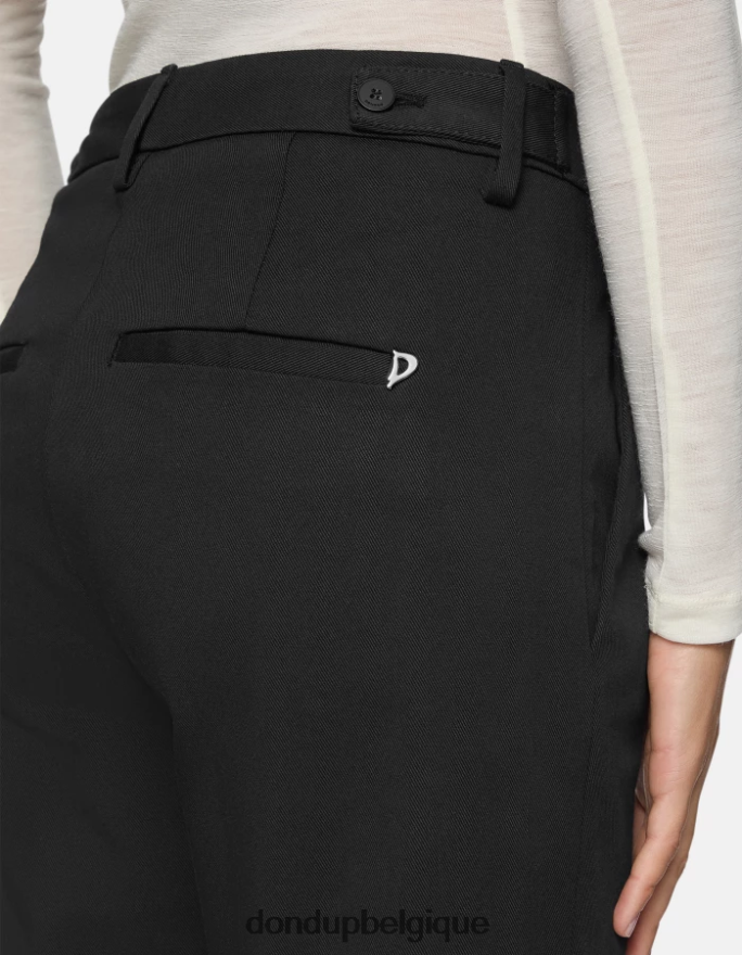 femmes vêtements DONDUP noir pantalon coupe carotte en coton ariel 8826D0200