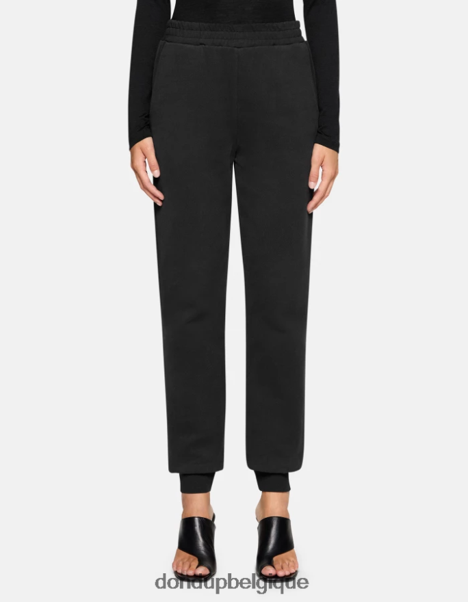 femmes vêtements DONDUP noir pantalon de jogging coupe classique en molleton 8826D0139