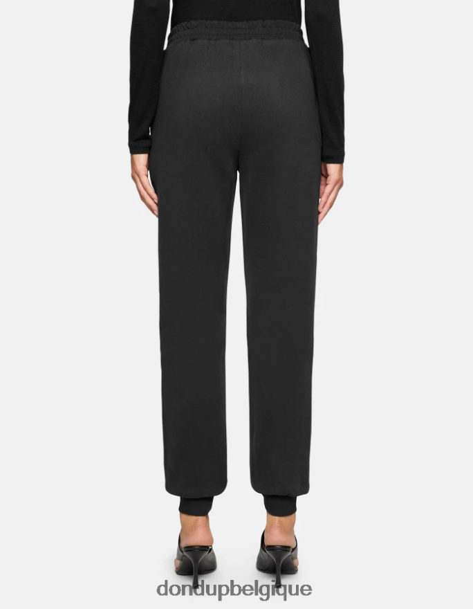 femmes vêtements DONDUP noir pantalon de jogging coupe classique en molleton 8826D0139