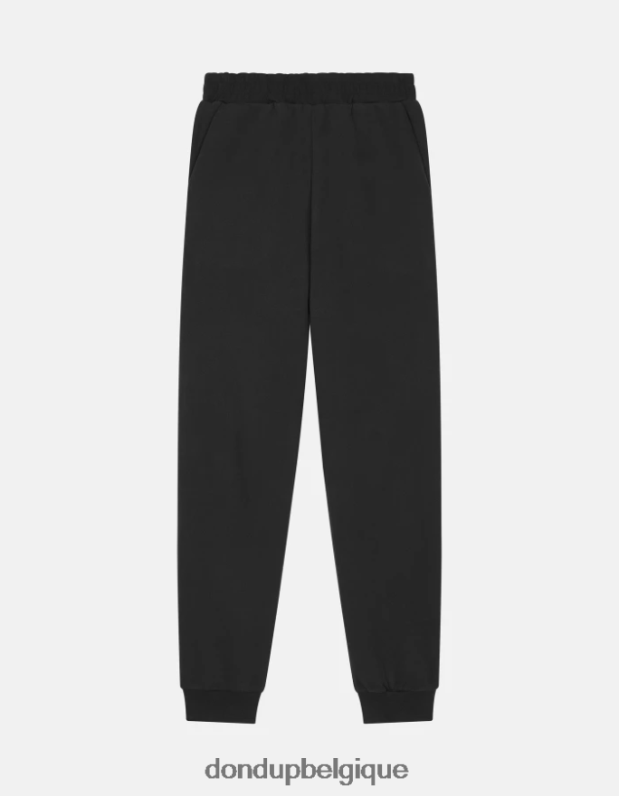 femmes vêtements DONDUP noir pantalon de jogging coupe classique en molleton 8826D0139
