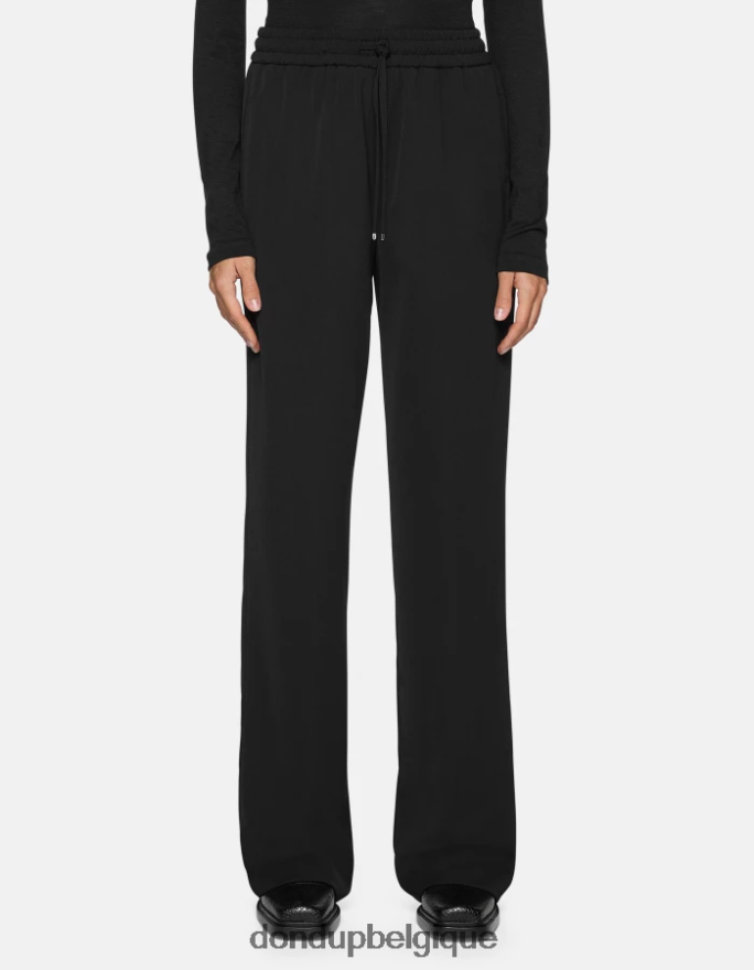 femmes vêtements DONDUP noir pantalon de jogging en gabardine marisol 8826D0151