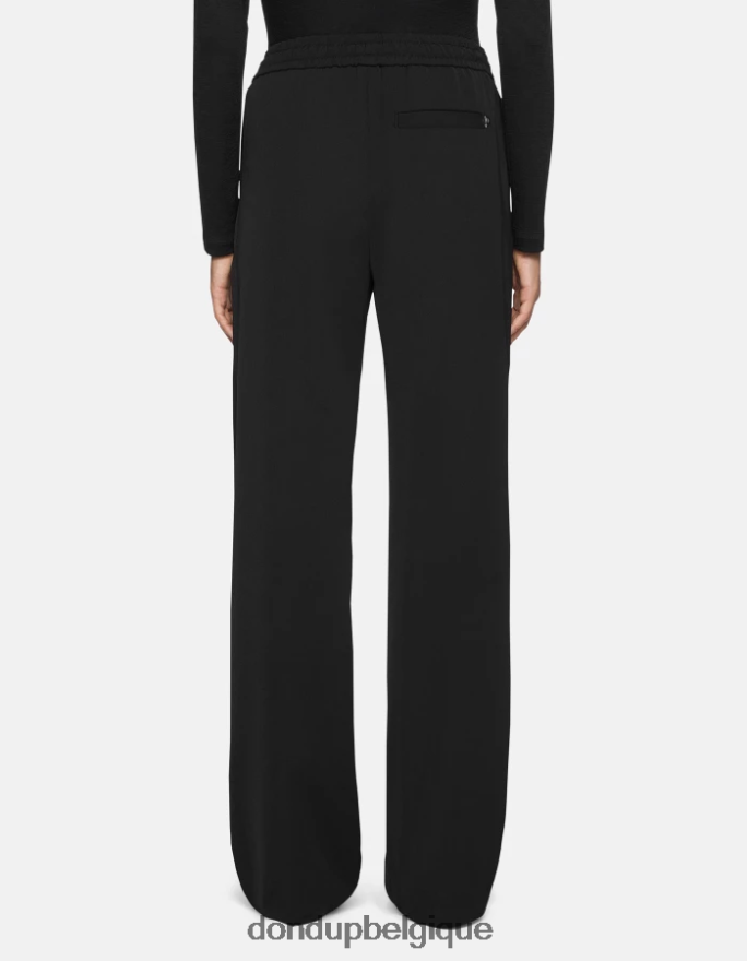 femmes vêtements DONDUP noir pantalon de jogging en gabardine marisol 8826D0151