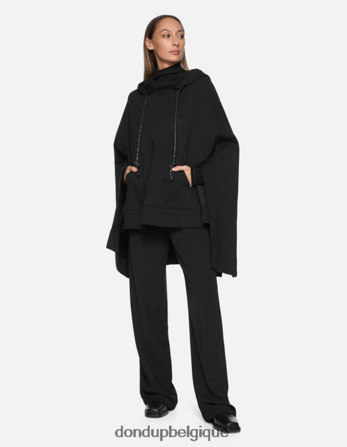 femmes vêtements DONDUP noir pantalon de jogging en gabardine marisol 8826D0151