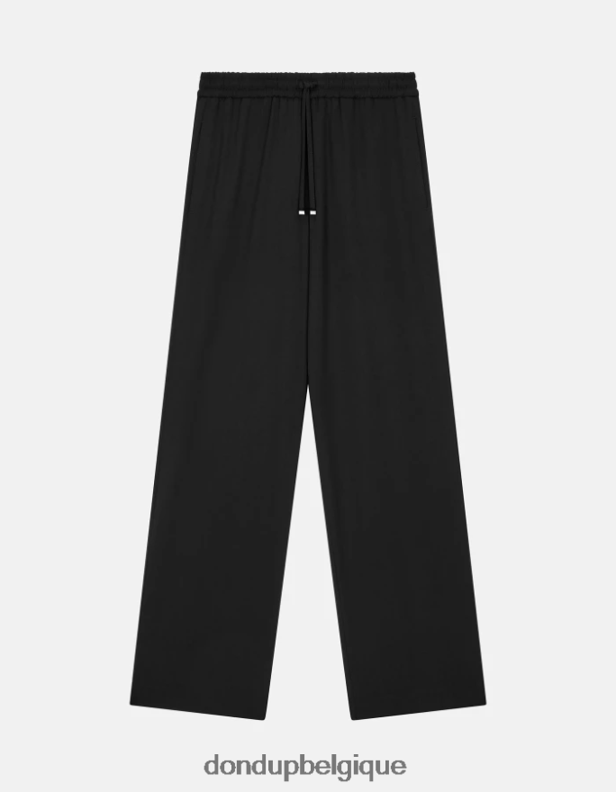 femmes vêtements DONDUP noir pantalon de jogging en gabardine marisol 8826D0151