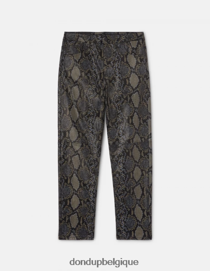 femmes vêtements DONDUP noir pantalon en coton imprimé coupe classique nicole 8826D082