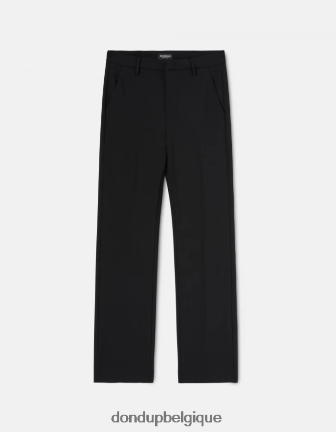 femmes vêtements DONDUP noir pantalon en laine coupe classique patty 8826D0196
