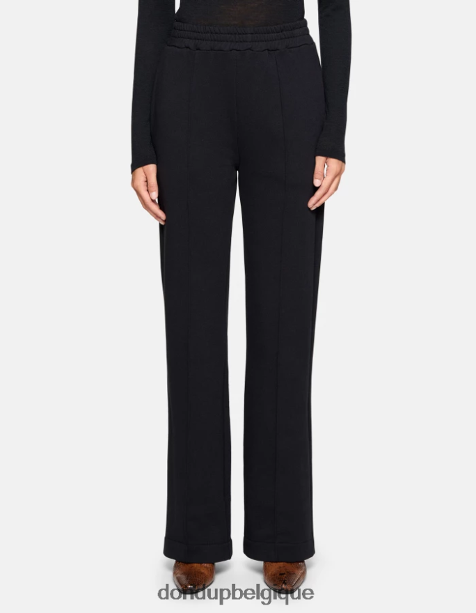 femmes vêtements DONDUP noir pantalon large en polaire 8826D0186