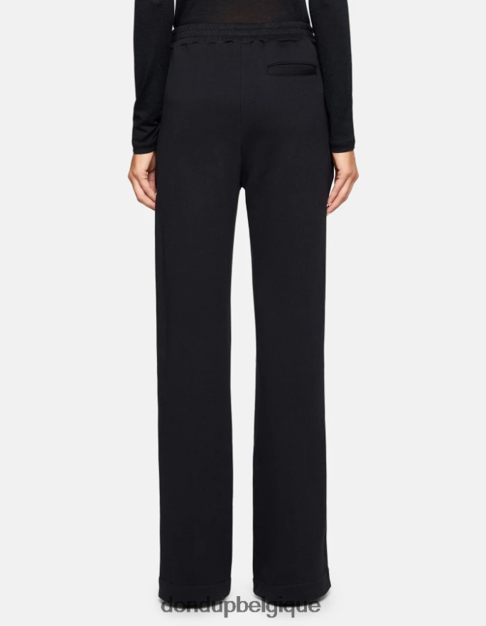 femmes vêtements DONDUP noir pantalon large en polaire 8826D0186