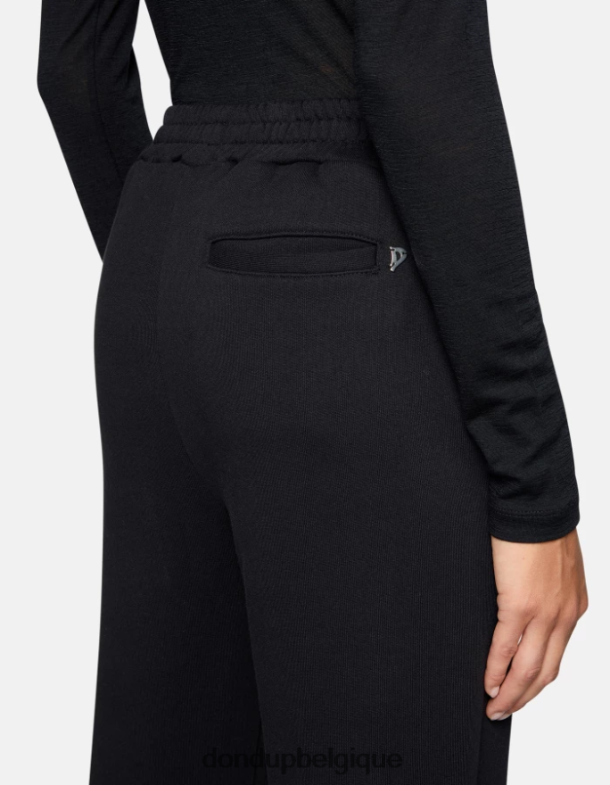 femmes vêtements DONDUP noir pantalon large en polaire 8826D0186