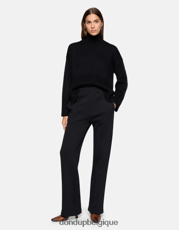 femmes vêtements DONDUP noir pantalon large en polaire 8826D0186