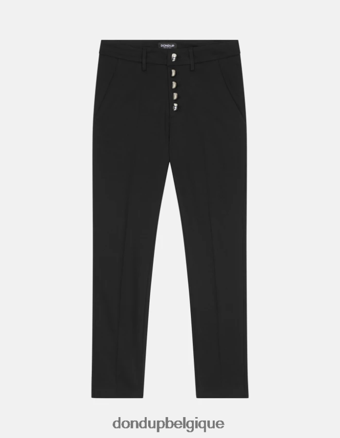femmes vêtements DONDUP noir pantalon slim en coton Carmen 8826D0206