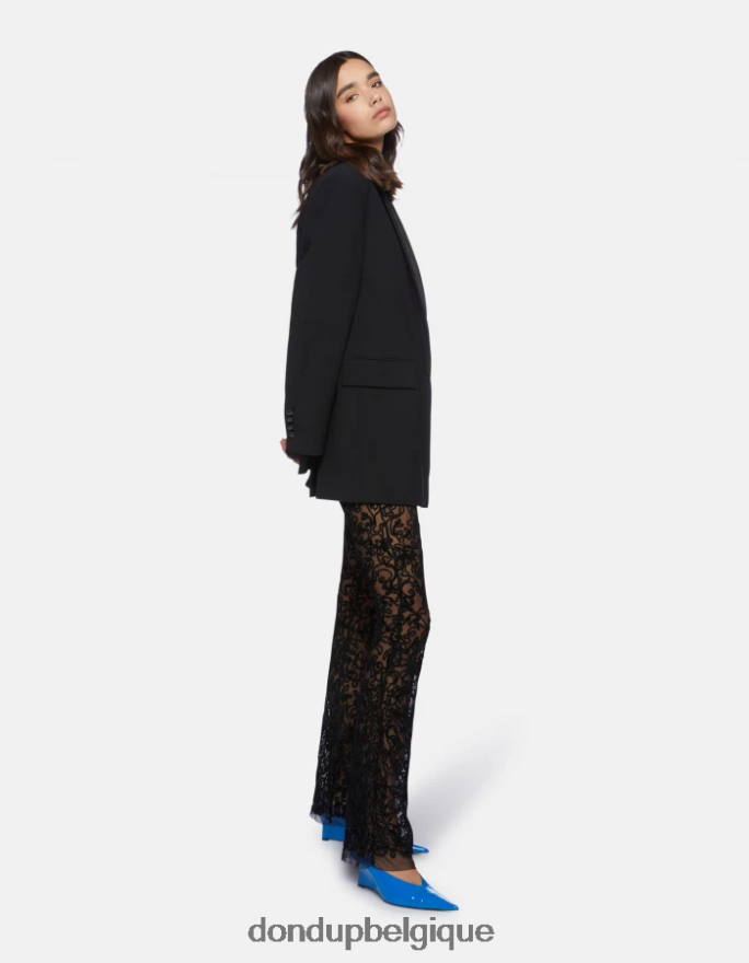 femmes vêtements DONDUP noir pantalon slim en dentelle 8826D0239