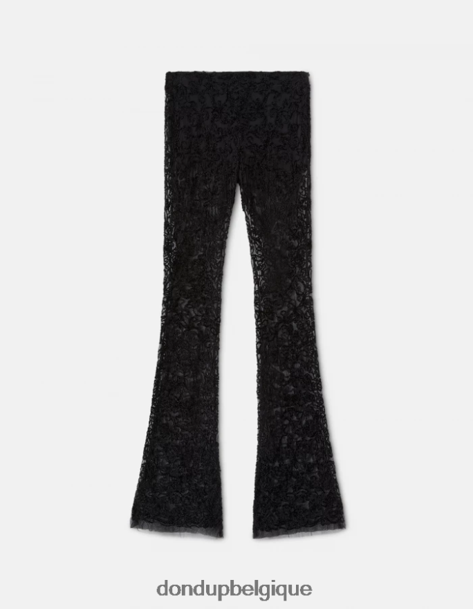 femmes vêtements DONDUP noir pantalon slim en dentelle 8826D0239