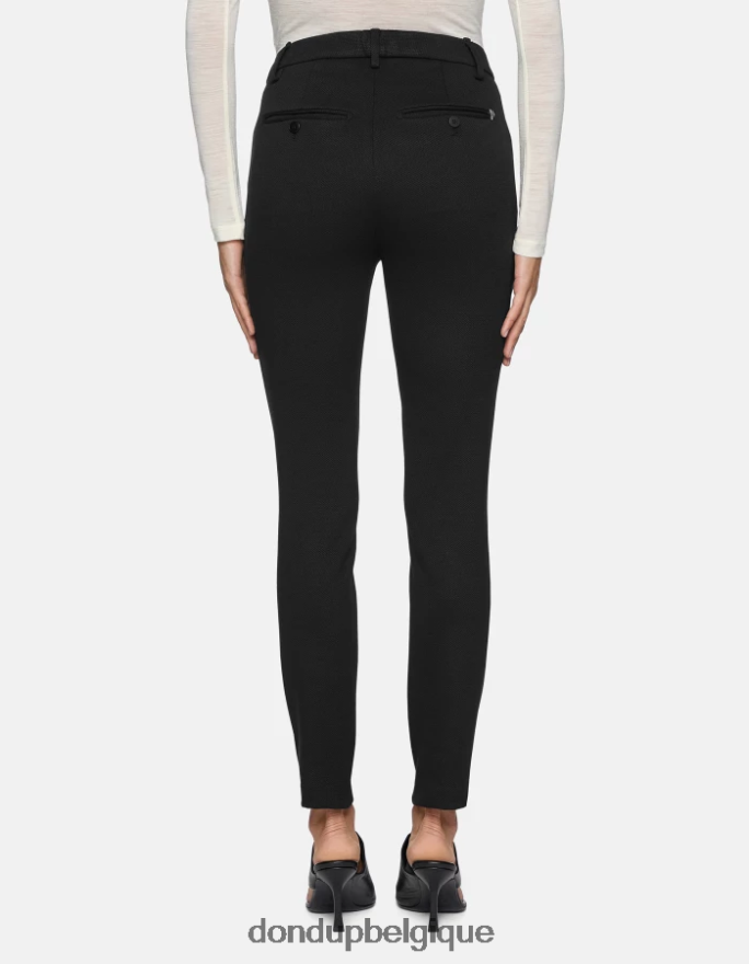 femmes vêtements DONDUP noir pantalon slim en jersey Carmen 8826D0236