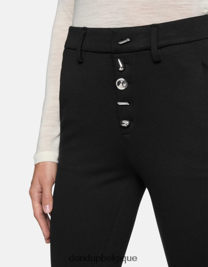 femmes vêtements DONDUP noir pantalon slim en jersey Carmen 8826D0236